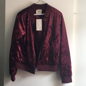 Velour Bomber Jacket